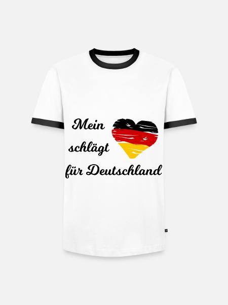 Die Deutschland Liebe - Männer Kontrast-T-Shirt - Weiß/Schwarz