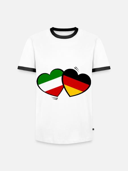 German-Italian partners - Men's Ringer Shirt - white/black