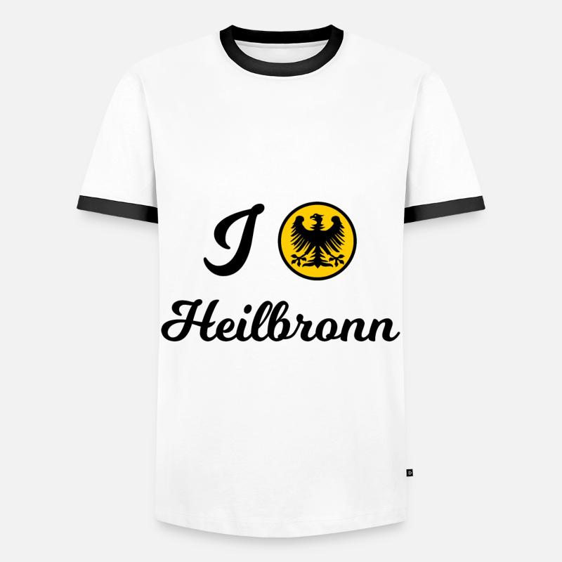 Die Heilbronner - Männer Kontrast-T-Shirt - Weiß/Schwarz