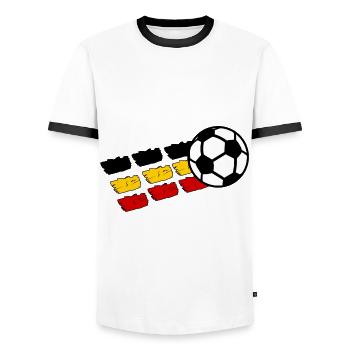 Belgian fans - Men's Ringer Shirt - white/black - Front - AI Model Female 172 light (172cm) & AI Model Male 178 dark (178cm)