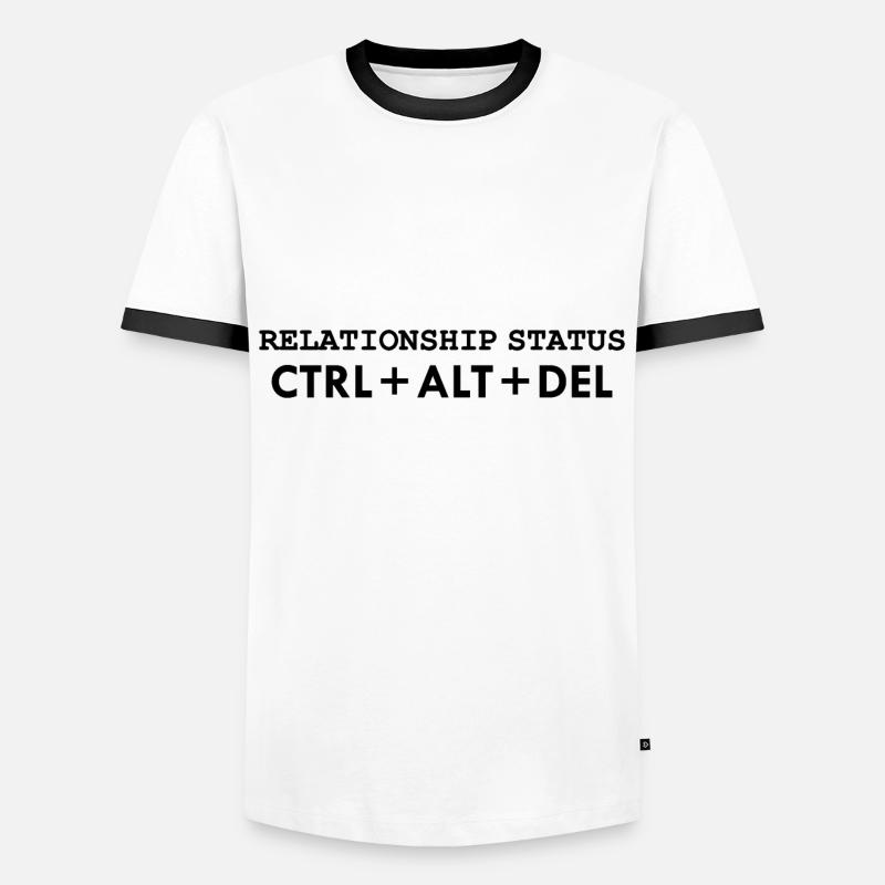 Relationship status CTRL ALT DELETE - Männer Kontrast-T-Shirt - Weiß/Schwarz