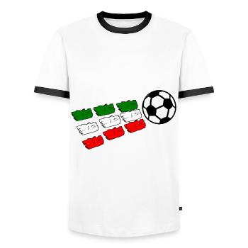 Football gods from Italy - Men's Ringer Shirt - white/black - Front - AI Model Female 172 light (172cm) & AI Model Male 178 dark (178cm)