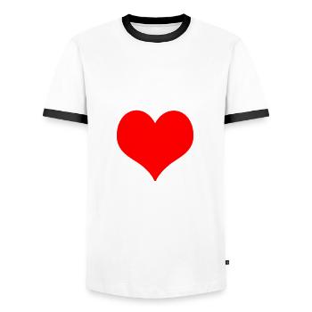 I love tren - Männer Kontrast-T-Shirt - Weiß/Schwarz - Vorne - AI Model Female 172 light (172cm) & AI Model Male 178 dark (178cm)
