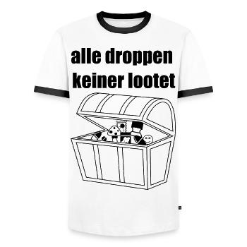 Laissez tout tomber, personne ne pille - T-shirt contrasté Homme - blanc/noir - Devant - AI Model Female 172 light (172cm) & AI Model Male 178 dark (178cm)