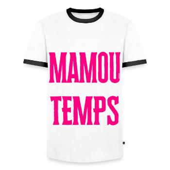 Meilleure Mamou de Tous les Temps - Rose/Blanc - T-shirt contrasté Homme - blanc/noir - Devant - AI Model Female 172 light (172cm) & AI Model Male 178 dark (178cm)
