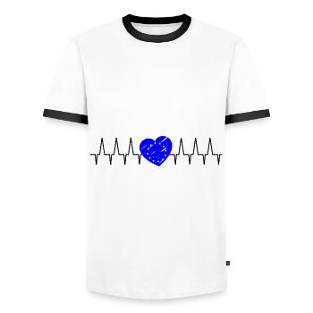Europe heartbeat - Men's Ringer Shirt - white/black - Front - AI Model Female 172 light (172cm) & AI Model Male 178 dark (178cm)