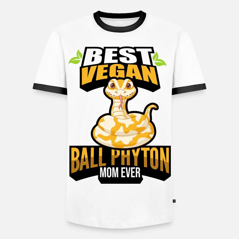 Königspython - Männer Kontrast-T-Shirt - Weiß/Schwarz