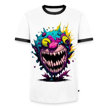Bunter cooler Zombie - Männer Kontrast-T-Shirt - Weiß/Schwarz - Vorne - AI Model Female 172 light (172cm) & AI Model Male 178 dark (178cm)