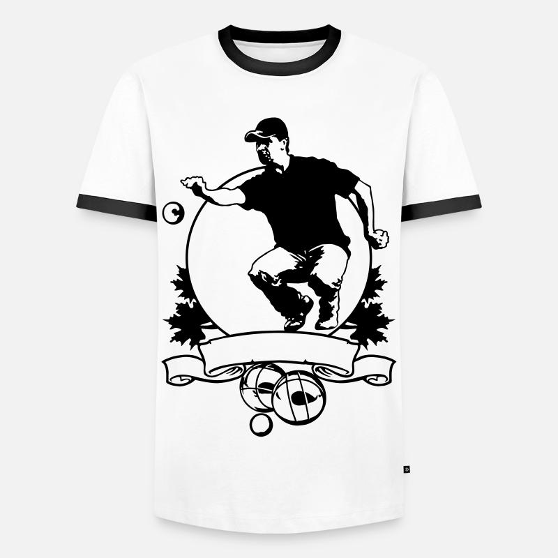 Petanque FLEX SHIELD - Männer Kontrast-T-Shirt - Weiß/Schwarz