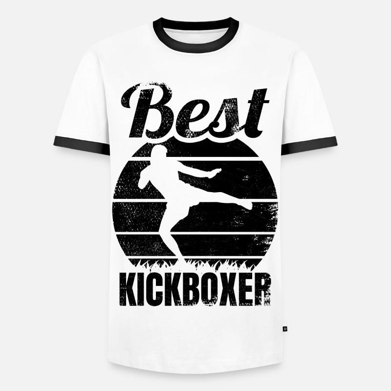 Funny Kickboxer - Men's Ringer Shirt - white/black