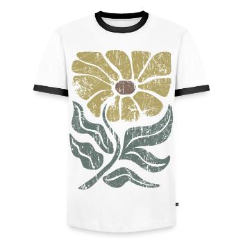 Blumen - Frühling - Sommer - Spruch - Männer Kontrast-T-Shirt - Weiß/Schwarz - Vorne - AI Model Female 172 light (172cm) & AI Model Male 178 dark (178cm)