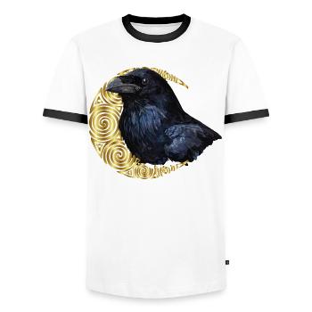 Corbeau - T-shirt contrasté Homme - blanc/noir - Devant - AI Model Female 172 light (172cm) & AI Model Male 178 dark (178cm)