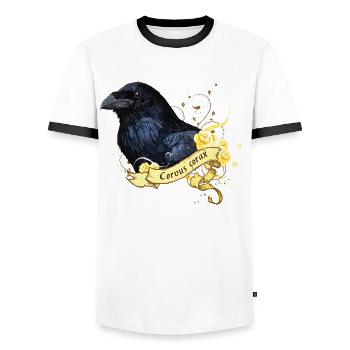 Corbeau - T-shirt contrasté Homme - blanc/noir - Devant - AI Model Female 172 light (172cm) & AI Model Male 178 dark (178cm)