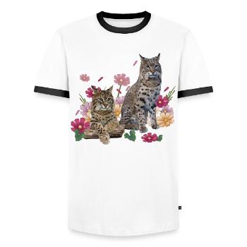 Lynx - Men's Ringer Shirt - white/black - Front - AI Model Female 172 light (172cm) & AI Model Male 178 dark (178cm)