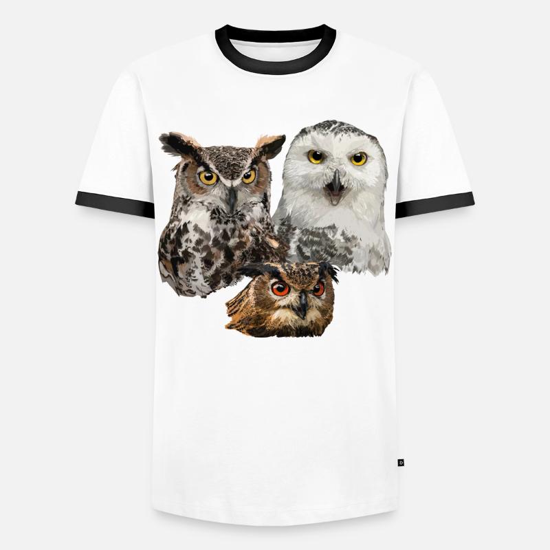 Owls - Men's Ringer Shirt - white/black