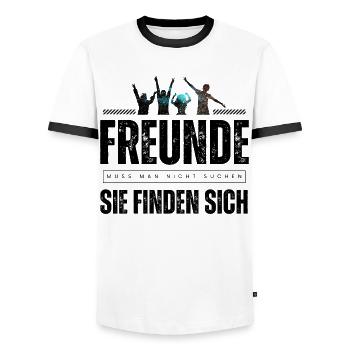 Beste Freunde FREUND Kumpel Kumpels - Männer Kontrast-T-Shirt - Weiß/Schwarz - Vorne - AI Model Female 172 light (172cm) & AI Model Male 178 dark (178cm)