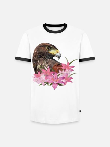 harris hawk - T-shirt contrasté Homme - blanc/noir