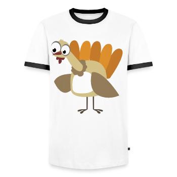 Truthahn Gobbler - Männer Kontrast-T-Shirt - Weiß/Schwarz - Vorne - AI Model Female 172 light (172cm) & AI Model Male 178 dark (178cm)