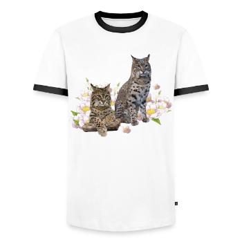 Lynx - Men's Ringer Shirt - white/black - Front - AI Model Female 172 light (172cm) & AI Model Male 178 dark (178cm)