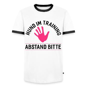 Hunde – Shirt Lieblingstier Training Geschenk - Männer Kontrast-T-Shirt - Weiß/Schwarz - Vorne - AI Model Female 172 light (172cm) & AI Model Male 178 dark (178cm)