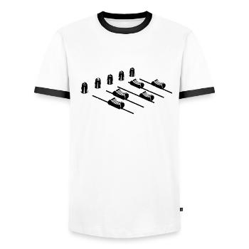 Musique - Cadeau DJ Mixeur de chemises - T-shirt contrasté Homme - blanc/noir - Devant - AI Model Female 172 light (172cm) & AI Model Male 178 dark (178cm)