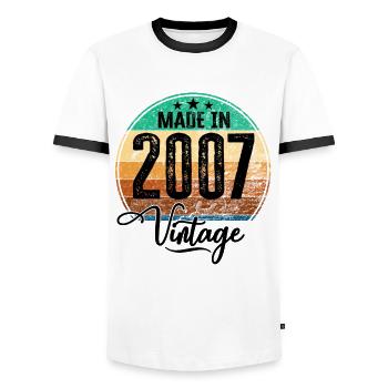 Vintage Made in 2007 Geburtsjahr 2007 Geburtstag - Männer Kontrast-T-Shirt - Weiß/Schwarz - Vorne - AI Model Female 172 light (172cm) & AI Model Male 178 dark (178cm)