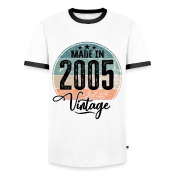 Vintage Made in 2005 Geburtsjahr 2005 Geburtstag - Männer Kontrast-T-Shirt - Weiß/Schwarz - Vorne - AI Model Female 172 light (172cm) & AI Model Male 178 dark (178cm)