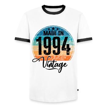 Vintage Made in 1994 Geburtsjahr 1994 Geburtstag - Männer Kontrast-T-Shirt - Weiß/Schwarz - Vorne - AI Model Female 172 light (172cm) & AI Model Male 178 dark (178cm)