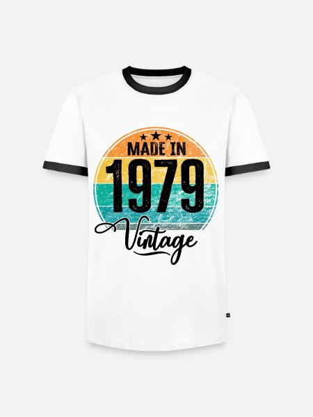 Vintage Made in 1979 Year of birth 1979 Birthday - Men's Ringer Shirt - white/black