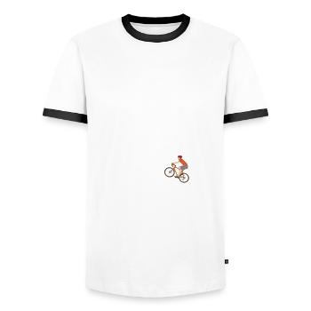 Timmelsjoch Alpenpass Radtour Bike Anstieg Radeln - Männer Kontrast-T-Shirt - Weiß/Schwarz - Vorne - AI Model Female 172 light (172cm) & AI Model Male 178 dark (178cm)