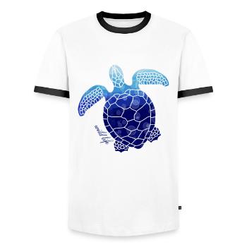Turtle wildlife - Men's Ringer Shirt - white/black - Front - AI Model Female 172 light (172cm) & AI Model Male 178 dark (178cm)