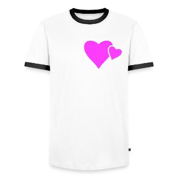 Silhouette de mariage de couple marié - T-shirt contrasté Homme - blanc/noir - Devant - AI Model Female 172 light (172cm) & AI Model Male 178 dark (178cm)