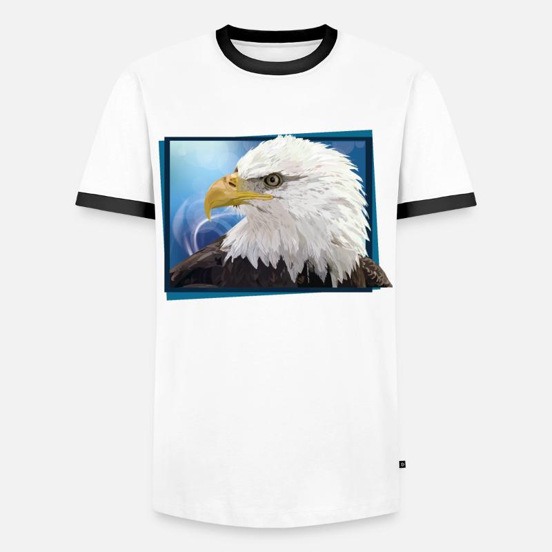 Bald eagle - Men's Ringer Shirt - white/black