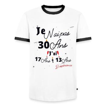 Je n'Ai Pas 30 Ans Cadeau d'anniversaire - T-shirt contrasté Homme - blanc/noir - Devant - AI Model Female 172 light (172cm) & AI Model Male 178 dark (178cm)
