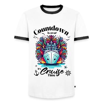 Kreuzfahrt Cruise Kreuzfahrschiff Meer Urlaub - Männer Kontrast-T-Shirt - Weiß/Schwarz - Vorne - AI Model Female 172 light (172cm) & AI Model Male 178 dark (178cm)