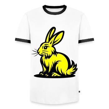 Lapin Pâques - T-shirt contrasté Homme - blanc/noir - Devant - AI Model Female 172 light (172cm) & AI Model Male 178 dark (178cm)