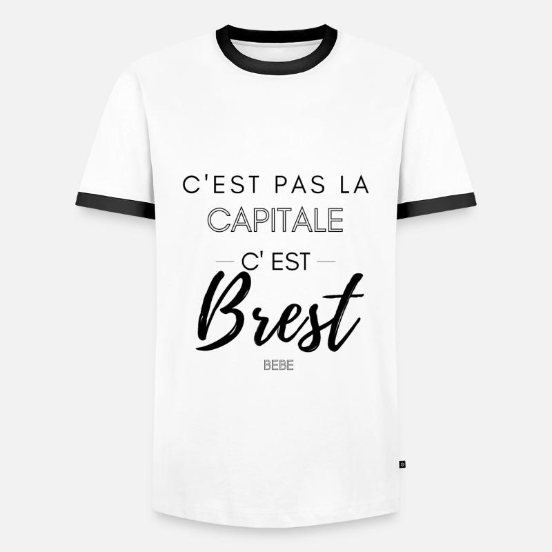 C'est pas la capitale, c'est Brest bébé - T-shirt contrasté Homme - blanc/noir
