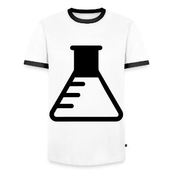 Icône de tube à essai - T-shirt contrasté Homme - blanc/noir - Devant - AI Model Female 172 light (172cm) & AI Model Male 178 dark (178cm)