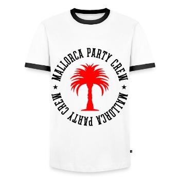 Mallorca Party Crew - T-shirt contrasté Homme - blanc/noir - Devant - AI Model Female 172 light (172cm) & AI Model Male 178 dark (178cm)