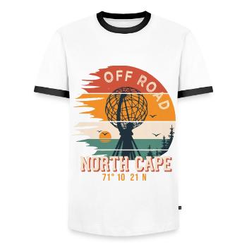 Nordkap Nord Kap Kap Nord - Männer Kontrast-T-Shirt - Weiß/Schwarz - Vorne - AI Model Female 172 light (172cm) & AI Model Male 178 dark (178cm)