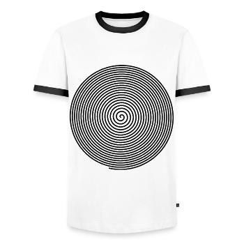 Cadeau en spirale, hypnose à illusion d'optique - T-shirt contrasté Homme - blanc/noir - Devant - AI Model Female 172 light (172cm) & AI Model Male 178 dark (178cm)