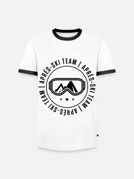 apres ski team - Männer Kontrast-T-Shirt - Weiß/Schwarz