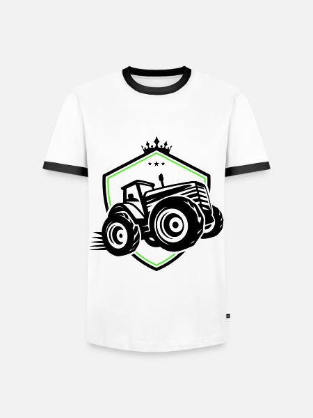 Tractor Silhouette Agriculture - Men's Ringer Shirt - white/black