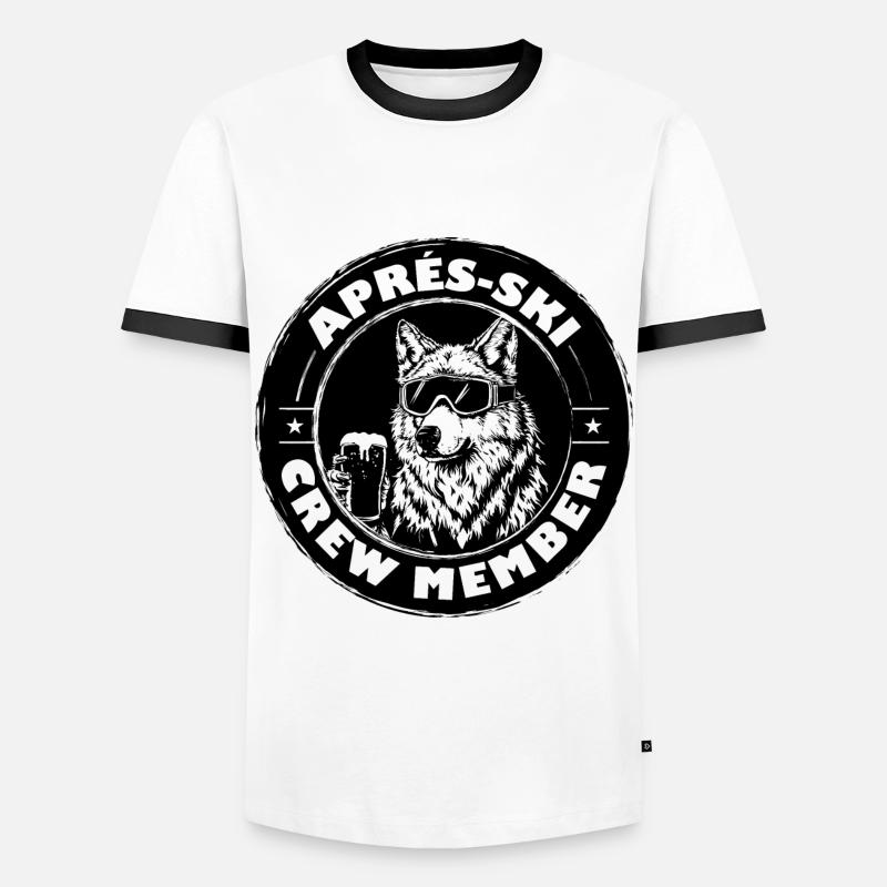 Wolf Apres Ski Team Spruch - Männer Kontrast-T-Shirt - Weiß/Schwarz