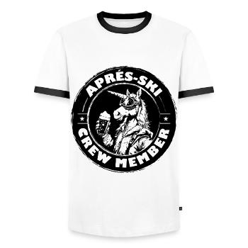 Licorne Après-Ski Team Dire - T-shirt contrasté Homme - blanc/noir - Devant - AI Model Female 172 light (172cm) & AI Model Male 178 dark (178cm)