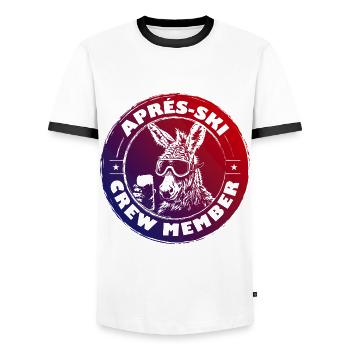 Esel Apres Ski Team Spruch Bunt - Männer Kontrast-T-Shirt - Weiß/Schwarz - Vorne - AI Model Female 172 light (172cm) & AI Model Male 178 dark (178cm)