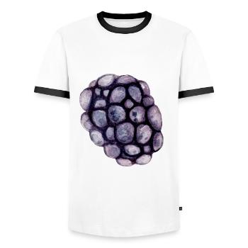 Mûre - T-shirt contrasté Homme - blanc/noir - Devant - AI Model Female 172 light (172cm) & AI Model Male 178 dark (178cm)