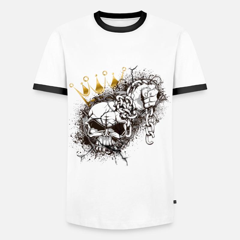 King Crown - Men's Ringer Shirt - white/black