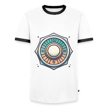 Vintage Badge Grafikdesign - Männer Kontrast-T-Shirt - Weiß/Schwarz - Vorne - AI Model Female 172 light (172cm) & AI Model Male 178 dark (178cm)