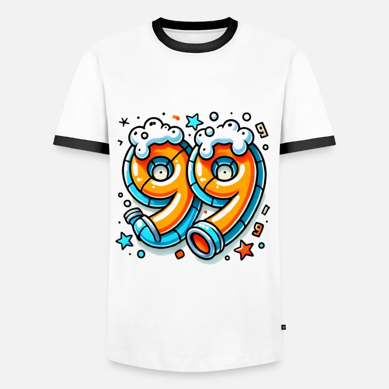 99 Probleme Graffiti Bier Design - Männer Kontrast-T-Shirt - Weiß/Schwarz